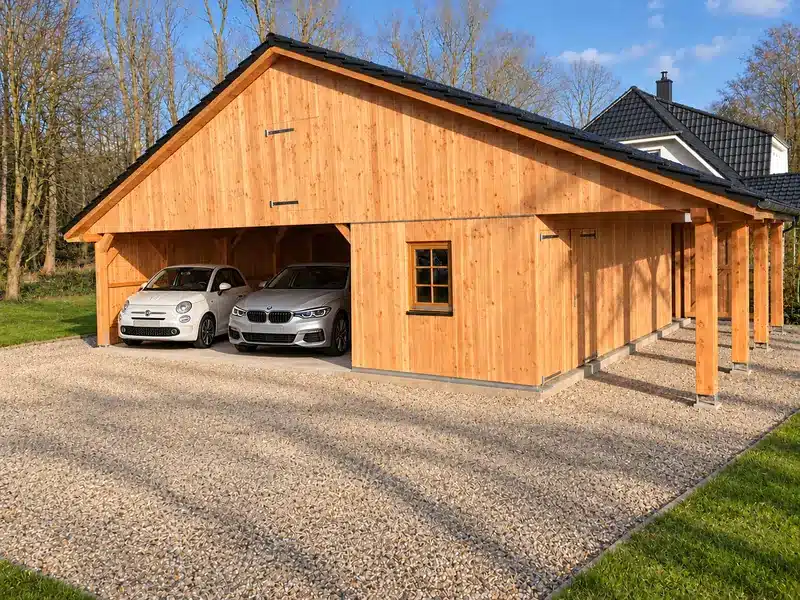 Doppelcarport Douglasie mit Satteldach